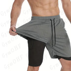 LONSDALE short de Fitness imprimé motif pour hommes Double couche 2 en 1 séchage rapide Fitness loisirs de plein air entraînement short de sport