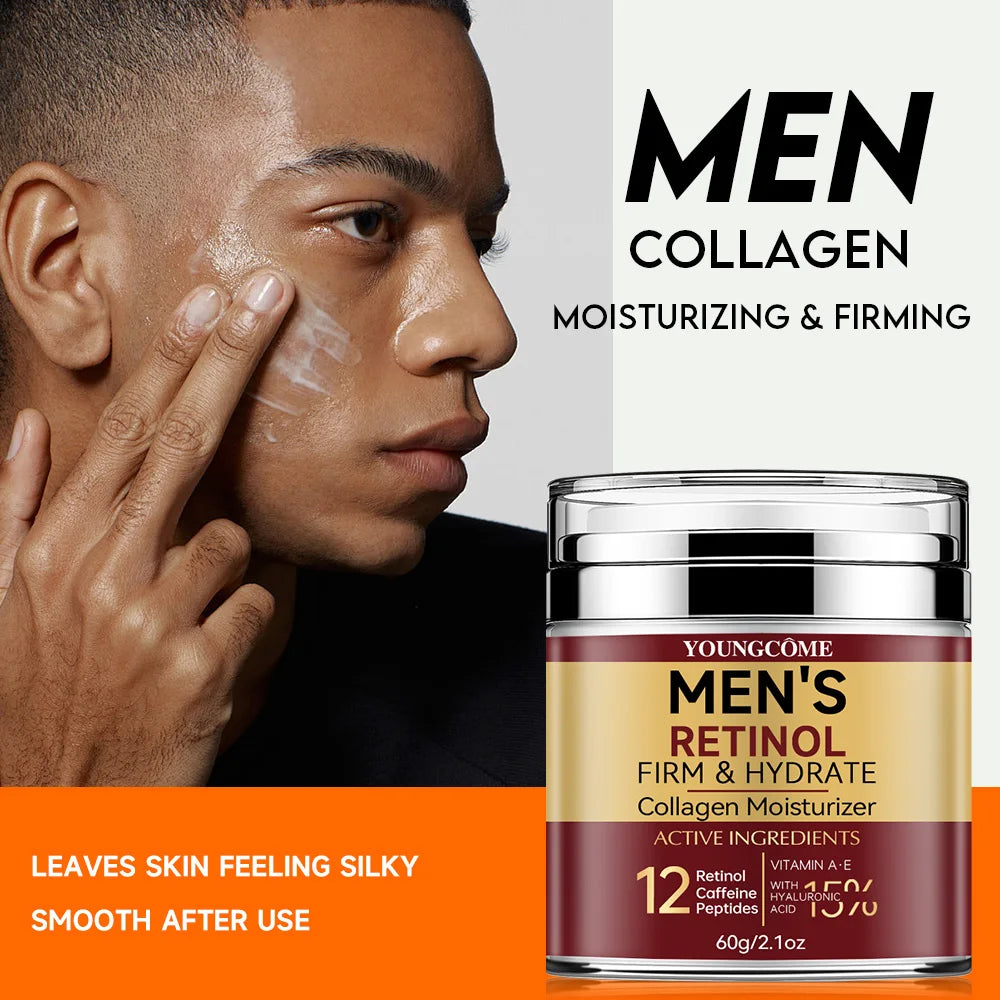 Crème pour le visage raffermissante au rétinol pour homme, soin de la peau, hydratant, au collagène, éclaircissant, lisse, déformable, traitement