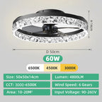 Ventilateur de plafond LED silencieux avec télécommande, ventilateur de plafond moderne, éclairage à intensité variable, chambre à coucher, bureau, salle à manger