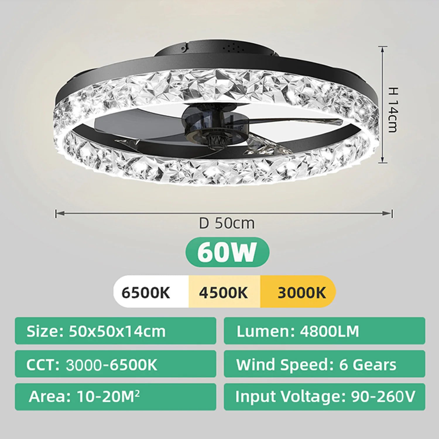 Ventilateur de plafond LED silencieux avec télécommande, ventilateur de plafond moderne, éclairage à intensité variable, chambre à coucher, bureau, salle à manger