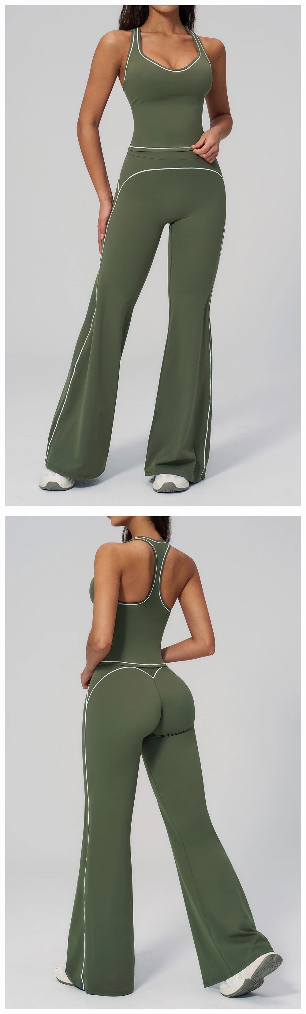 Ensemble de yoga 2 pièces pour femme, tenue de sport, vêtements de gym, ensemble soutien-gorge de sport et pantalon de course, vêtements de yoga et de sport pour femme