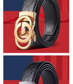 Ceinture pour hommes d'affaires de mode véritable marque de luxe ceinture à boucle en métal ceinture souple en cuir PU de haute qualité avec pantalon Cargo jean