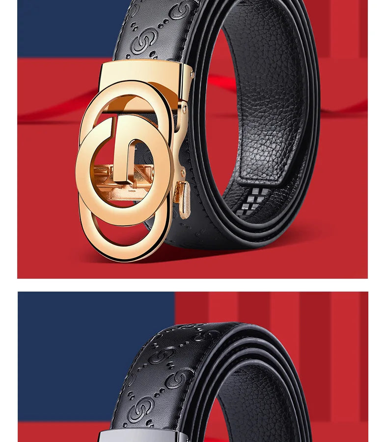 Ceinture pour hommes d'affaires de mode véritable marque de luxe ceinture à boucle en métal ceinture souple en cuir PU de haute qualité avec pantalon Cargo jean