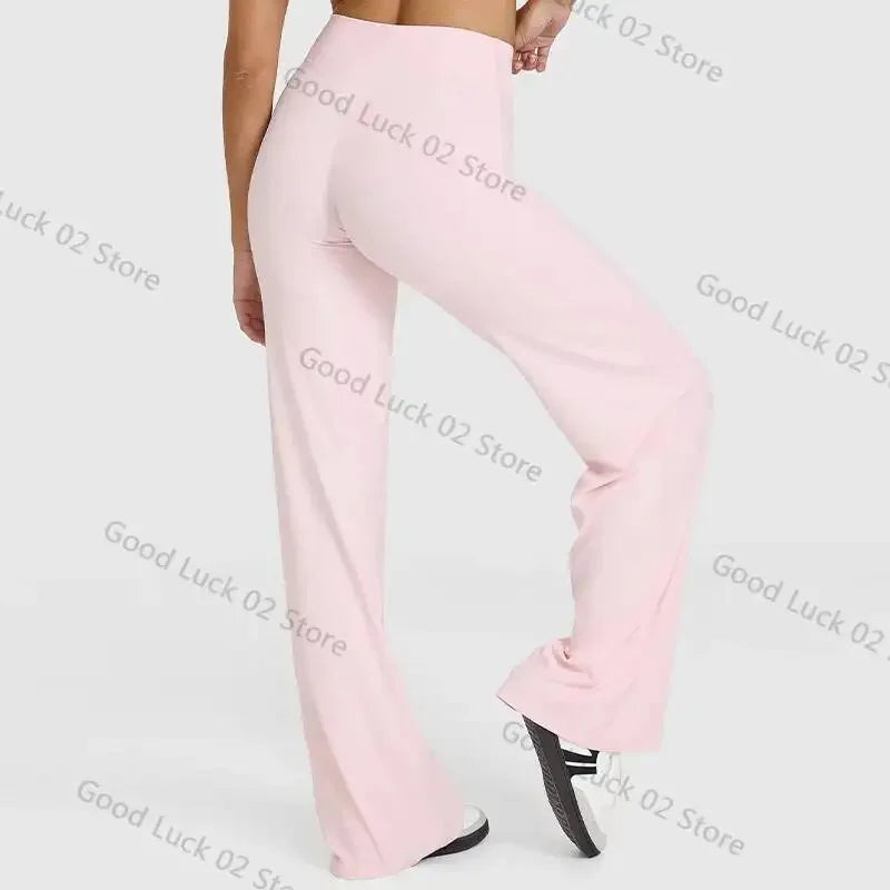2026 décontracté Fiess jambe droite pour les femmes doux respirant sans gêner Leggings cravates Yoga pantalons de sport à jambes larges