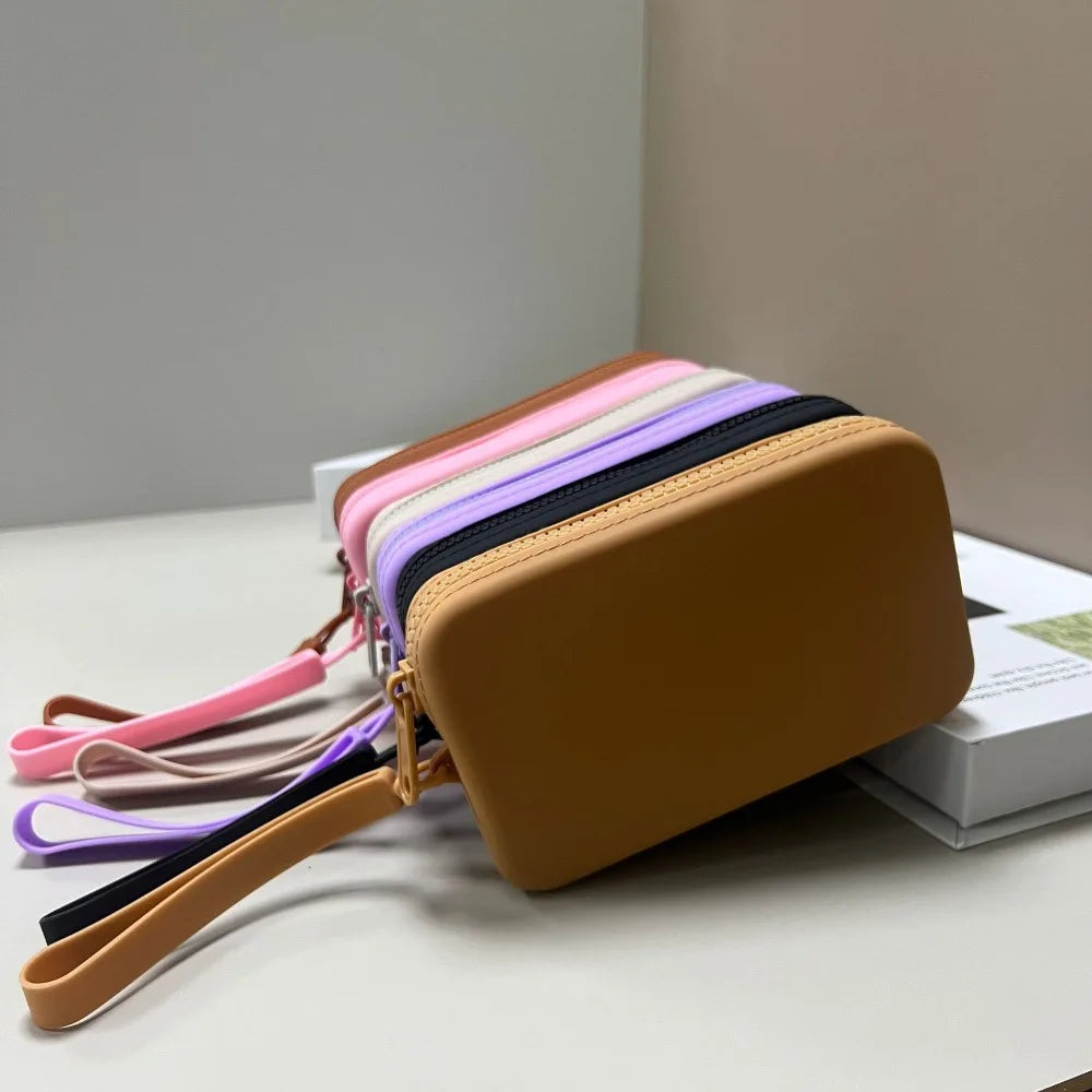 Portefeuille rectangulaire en Silicone, sac de rangement peu encombrant, sacs à main de transport multifonctions, sacs mobiles pour pièces de monnaie pour hommes et femmes