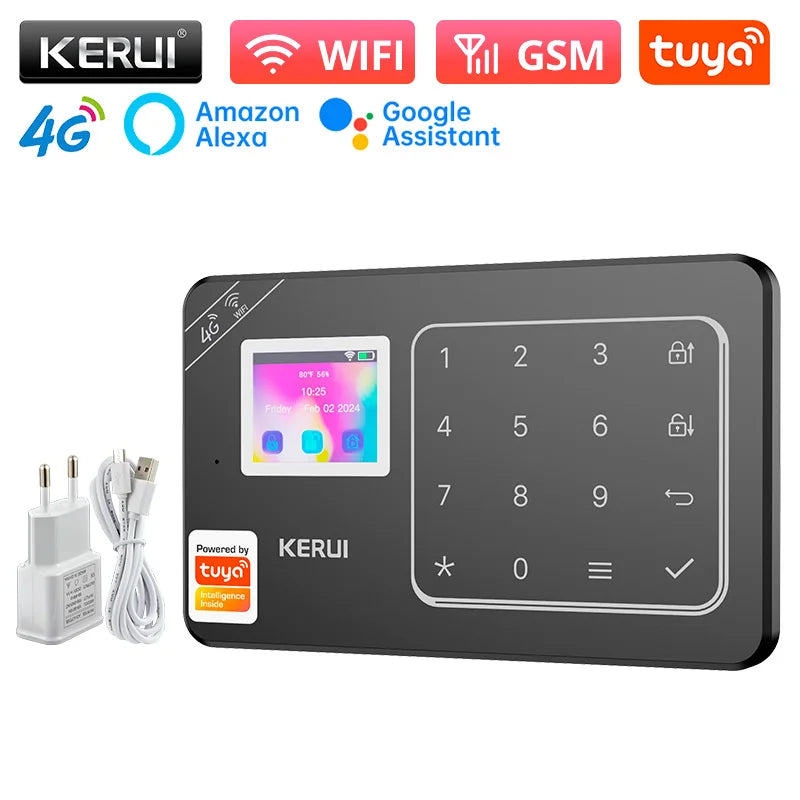 KERUI bricolage votre maison ensemble d'alarme 4G/WiFi système d'alarme pour la Protection de la sécurité à domicile détecteur de mouvement capteur de porte Tuya application intelligente