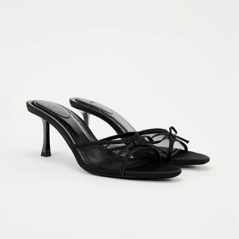Sandales à talons hauts pour femmes, nouvelle marque de luxe, pantoufles polyvalentes, simples et fines, été 2026
