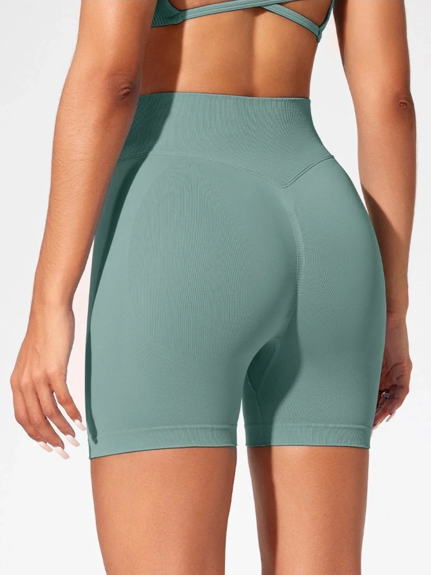 Short de sport pour femme sans couture, taille haute, moulant, pour fitness, entraînement, yoga, course à pied, cyclisme, avec effet push-up