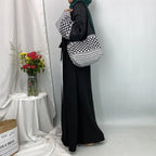 Dubaï élégant caftan Robe modeste Abayas musulman ouvert Abaya et sac femmes Islam Caftan Marocain Robe Arabe Femme Musulmane