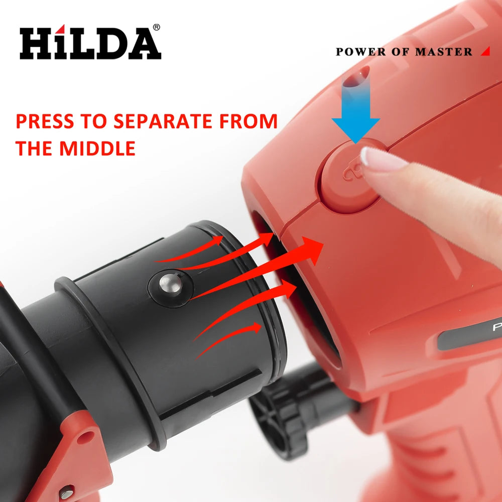 HILDA-Pistolet de Pulvérisation Électrique Rouge de 800ml, Pulvérisateur de Peinture, Outil de Haute Puissance, pour Camion Domestique