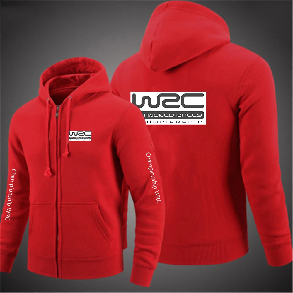 Championnat du monde des rallyes WRC nouveaux sweats à capuche de mode pour hommes sweats confortables vestes à glissière Harajuku manteau décontracté de couleur unie