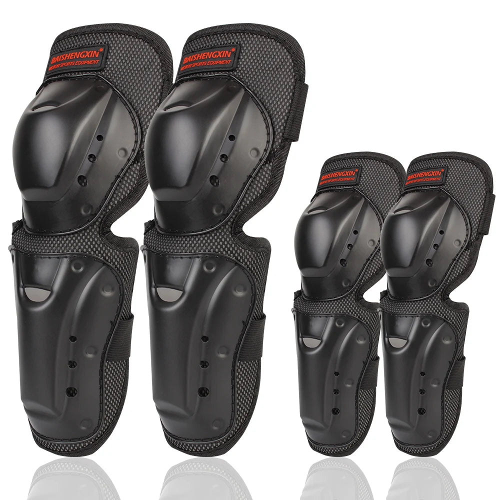 Accessoires de moto, équipement de protection d'équitation, 4 pièces/ensemble, genouillères et coudières, protections de patinage pour Motocross