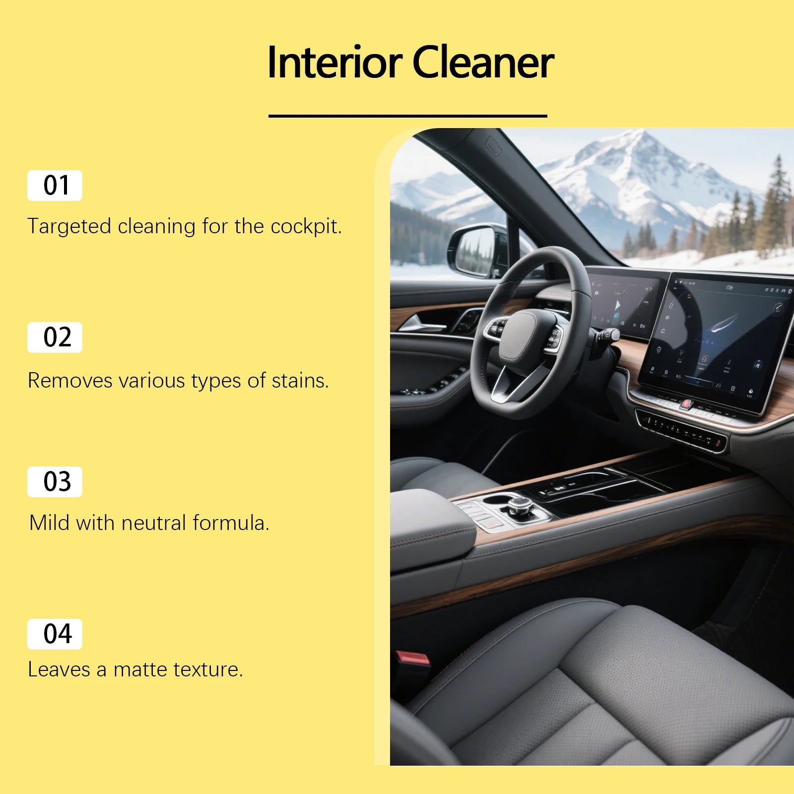 Nettoyant pour intérieur de voiture, élimine efficacement les taches de graisse de la poussière, nettoie les vernis du tableau de bord intérieur améliore la brillance, Agent de rénovation