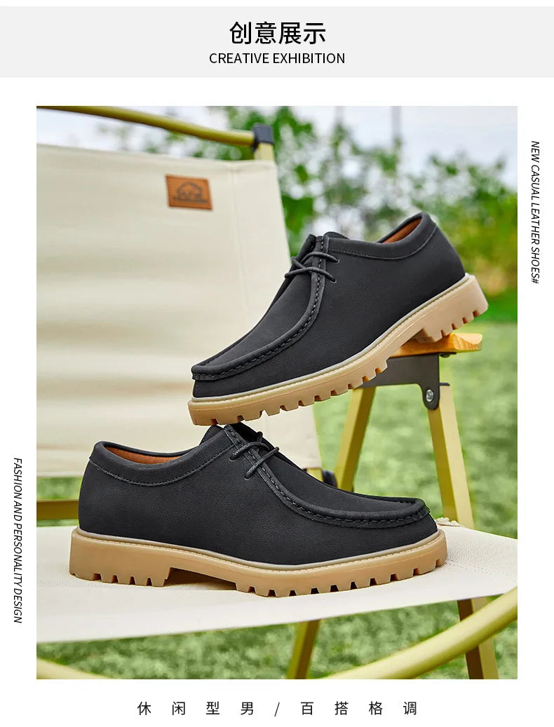 Chaussures de marche en cuir de vache pour hommes, mocassins décontractés à semelle Durable, à la mode, nouvelle collection printemps-automne 2026