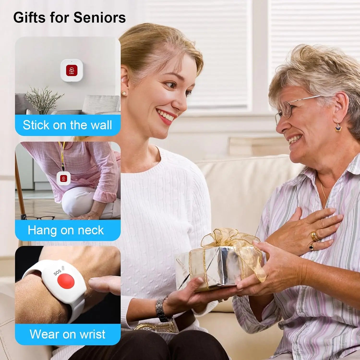 Tuya SOS WiFi sans fil soignant téléavertisseur système de bouton d'appel bouton d'alerte d'urgence pour personnes âgées Patient handicapé personnes âgées intérieur