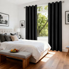Rideau occultant pour salon, en Polyester, avec œillet de pongé, isolation thermique, bloquant la lumière, pour porte française de Patio