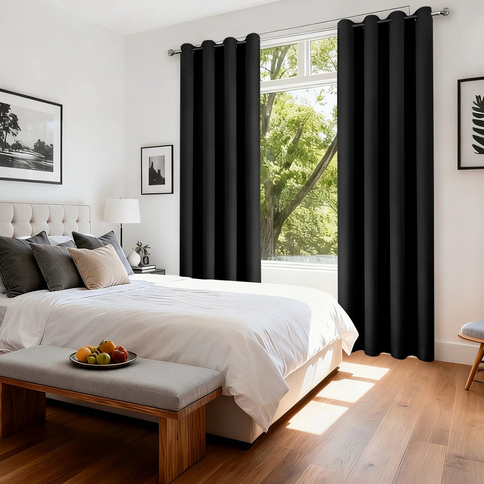 Rideau occultant pour salon, en Polyester, avec œillet de pongé, isolation thermique, bloquant la lumière, pour porte française de Patio
