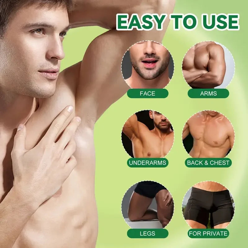 Crème dépilatoire pour hommes 100g – Douce pour peaux sensibles, utilisation complète du corps, hydratant longue durée et lisse et soyeuse