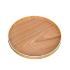 Plateau rond de Style japonais, assiette de service alimentaire, assiette de collation en bois, bol à thé, thé naturel, plats de serveur de nourriture, plateau de boisson WF