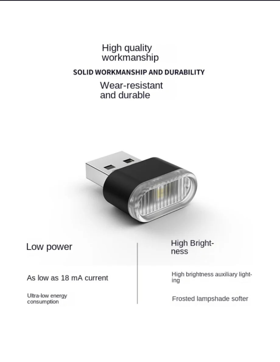 Mini USB LED lumières d'ambiance voiture intérieur néon lampe décorative éclairage de secours universel PC Portable Plug and Play