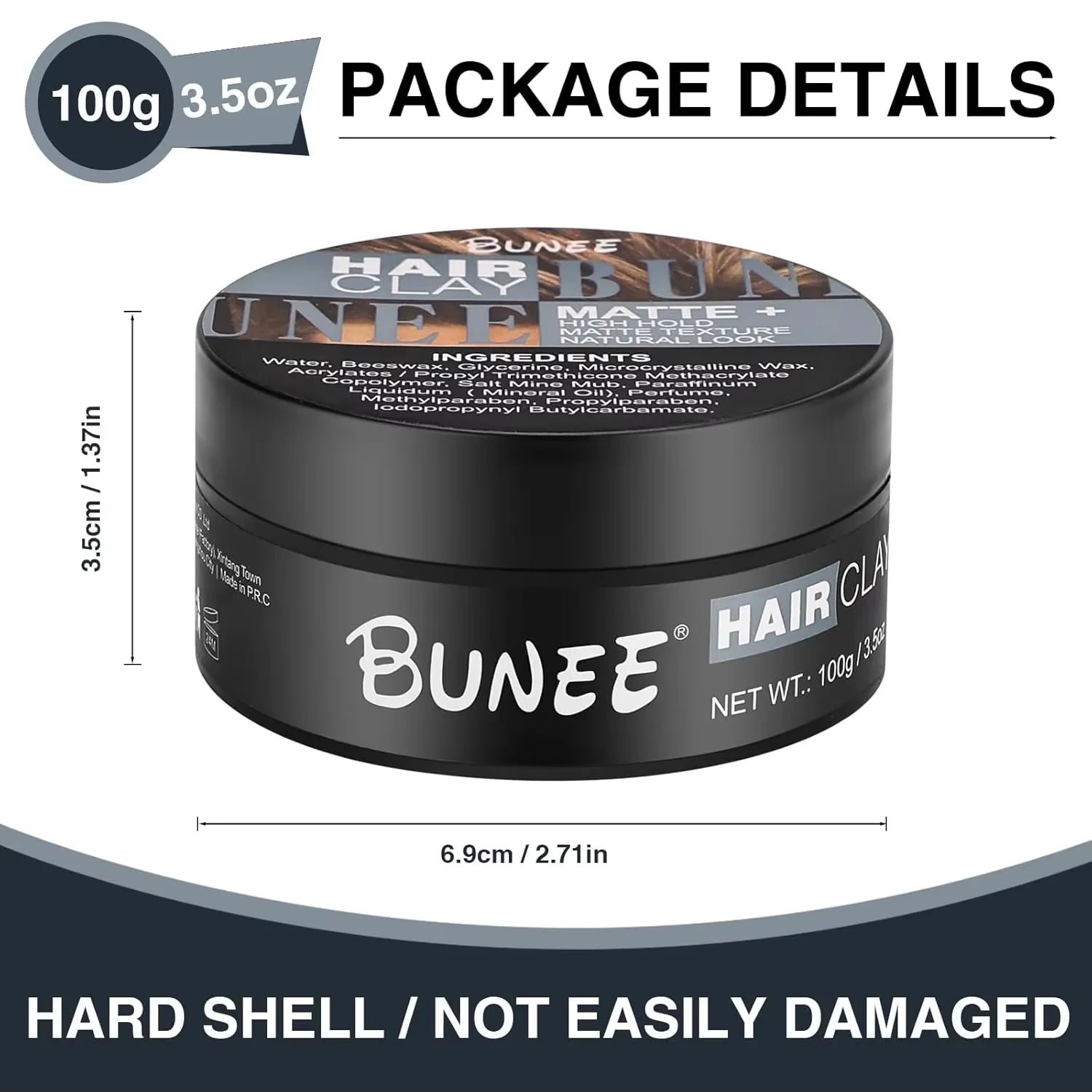 Pâte à cheveux finition mate pour hommes, à base d'eau, Texture mate, coiffeur, pommade en argile, idéale pour tous les cheveux masculins