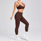 Ensemble de yoga pour femme, survêtement d'entraînement, legging athlétique imbibé, legging push-up de gym, soutien-gorge de fitness, vêtements de sport, vêtements actifs, nouveau