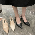 Mode d'été nouveau bout pointu talon aiguille bouche peu profonde respirant PU confortable et élégant chaussures pour femmes sandales Sexy