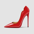 Nouveaux talons hauts noirs pointus de 12cm pour femmes, talons fins avec tempérament sexy, bouche peu profonde, chaussures simples à semelle rouge 34-46
