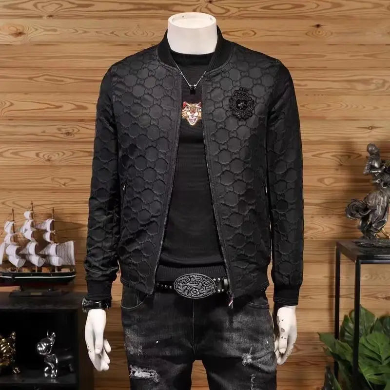 Veste pour hommes printemps/automne nouvelle marque à la mode à la mode coupe ajustée Style mince Badge à la mode brodé veste de Baseball décontracté