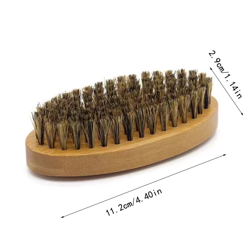 Ensemble de pinceaux de rasage portables pour hommes, poils de sanglier, barbier, brosse à barbe naturelle, peigne, ciseaux pour livres qualifiée aux, outil de coiffage