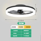 Ventilateur de plafond LED silencieux avec télécommande, ventilateur de plafond moderne, éclairage à intensité variable, chambre à coucher, bureau, salle à manger