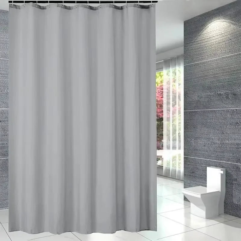 PEVA rideau de douche imperméable moisissure salle de bain rideau solide vague fenêtre Tulle maison luxe avec crochets lourd S pli ondulé douche