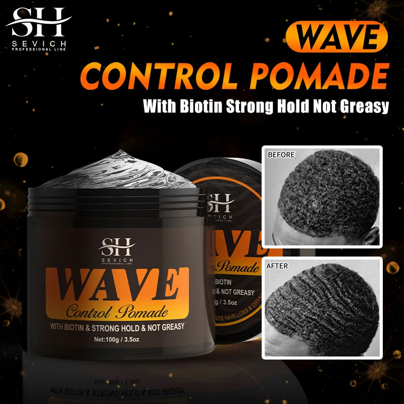 Gel ondulé 360 pour contrôle des frisottis, crème nourrissante à forte tenue pour cuir chevelu, pommade naturelle Anti-perte de cheveux en argile pour hommes noirs africains