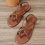 Sandales Creuses Tissées pour Femme, Chaussures de Plage Décontractées, à réinitialisation, pour la Marche, Nouvelle Mode, Été, 2026