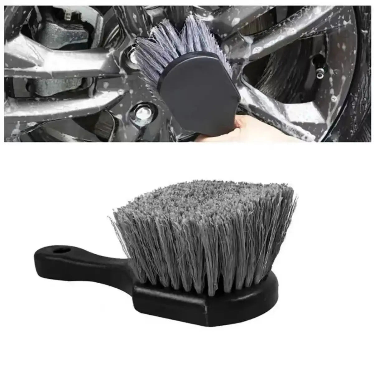 Brosse à manche court pour livres de roue de voiture, brosse de lavage de jante d'opathie, ensemble d'accessoires d'entretien de livres de véhicules