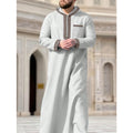 Nouvelle robe longue pour hommes musulmans, vêtement ethnique islamique à capuche, robe longue décontractée élégante et simple pour hommes avec broderie rétro du Moyen-Orient