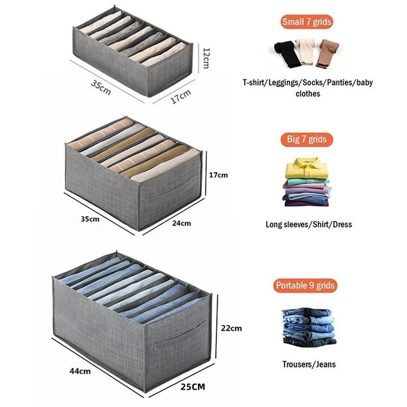 Organiseur de vêtements pour placards, boîte de rangement pour pantalons, jeans, organisateur de placard, tiroirs, sous-vêtements, chaussettes, t-shirts, organisateurs de rangement pour armoire