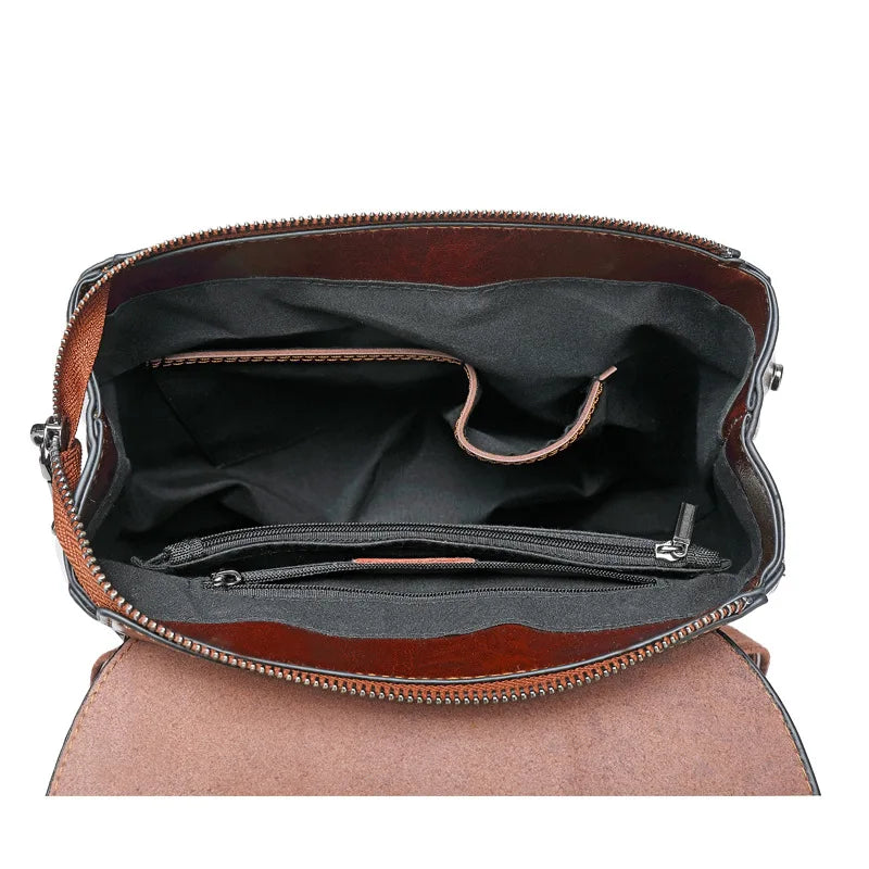 Femmes sac à dos bandoulière sac à bandoulière en cuir véritable filles école femme peau naturelle livre ordinateur portable sac à dos sacs de messager