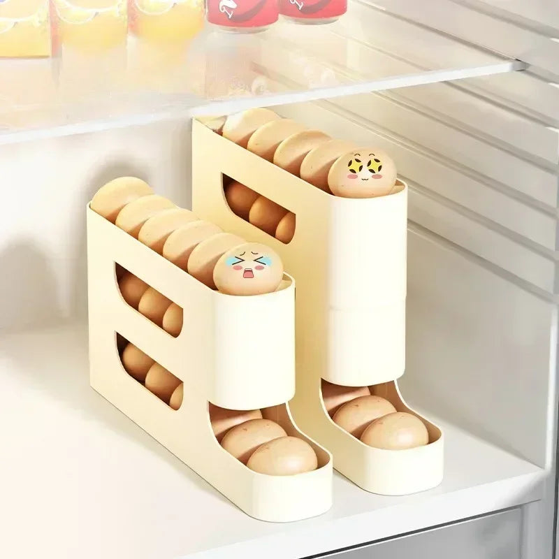 Boîte de rangement d'œufs coulissante à 4 couches, Style échelle, boîte à œufs, réfrigérateur, porte latérale, grande capacité, Machine à rouler les œufs automatique