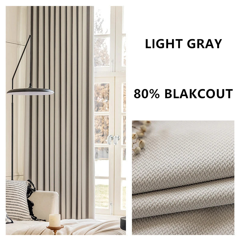 Rideaux de salon et de chambre à coucher sur mesure, épais, couleur unie, jacquard double face, occultants à 80%-90%, hauteur 310 cm