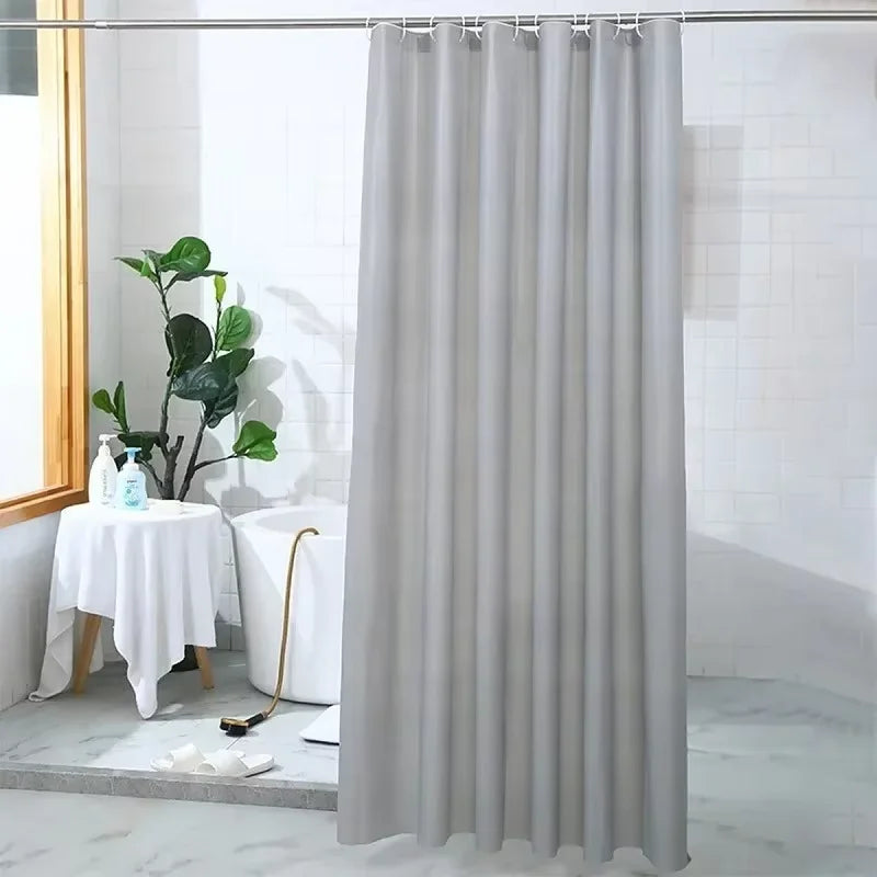PEVA rideau de douche imperméable moisissure salle de bain rideau solide vague fenêtre Tulle maison luxe avec crochets lourd S pli ondulé douche