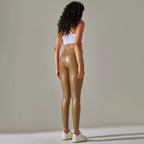 Leggings en cuir PU femmes Sexy Scrunch fesses Leggings filles Faux cuir pantalon taille haute Push Up Leggings décontractés 6 couleurs