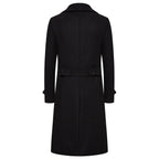 Coupe-vent long en laine à double boutonnage pour hommes, col rabattu, coupe couvertes, vêtements d'extérieur pour hommes, mode printemps, automne