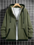 Cardigan épais à capuche et fermeture éclair pour homme, vêtement d'extérieur décontracté, sweat-shirt à la mode, Style transfrontalier, nouvelle collection automne hiver