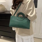 Sacs à main en cuir PU motif Crocodile pour femmes, sac carré vert, marque de mode, sacs à bandoulière, pochettes féminines