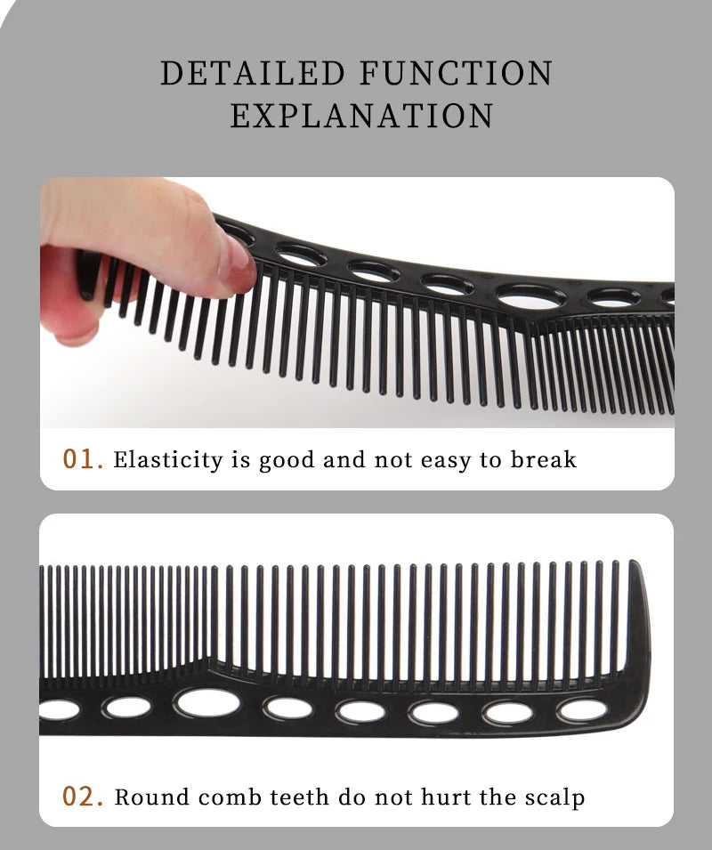 6 pièces nouveau style coiffure hommes femmes Salon de beauté cheveux coiffure brosse noire peignes brosse à cheveux