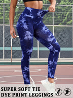 Leggings de teinture par nouage taille haute pour femmes, collants d'athlétisme, de Yoga, de course, de gymnastique, non transparents, Push Up, Fitness