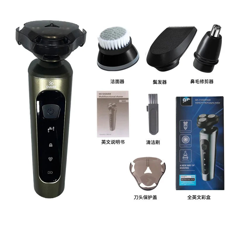 Rasoirs électriques étanches pour hommes, tondeuse électrique, support de rasoir, utilisation à sec, batterie aste, rasoirs à distance, machine de rasage