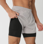 Short de course avec poches doublées pour homme, séchage rapide, léger, respirant, athlétique, sport, entraînement, boucle serviette