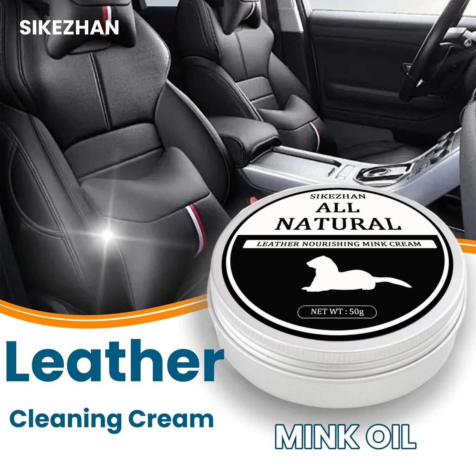 Crème de nettoyage du cuir de voiture, huile d'entretien des sièges, restauration du cuir, huile de vison, crème, canapé en cuir, polissage intérieur de voiture